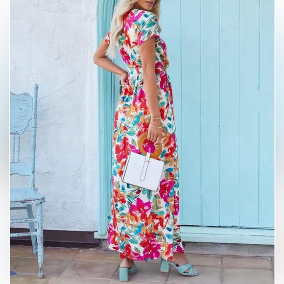 VICI Dress - What In Carnation Bardot Wrap Maxi Dress - Picture 4 of 10